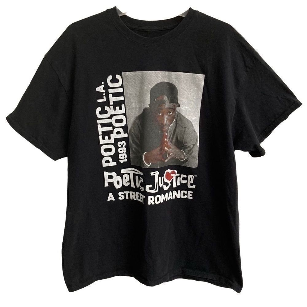 Tupac Shakur Poetic Justice A‎ Street Romance 1993 black T-shirt  XL